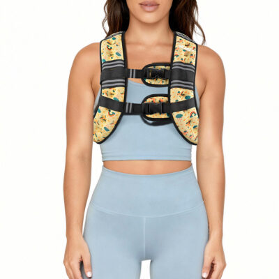 Pacearth Weighted Vest with Arm Strap Phone Pouch and  Reflective Stripe Patterned Yellow