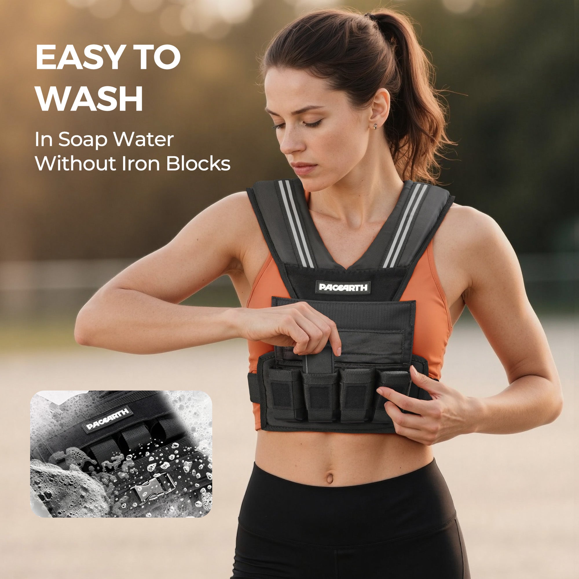 Weight-Adjustable Vest with Add-on Iron Blocks for Hardcore Strength Training 20lb/22lb - Image 9
