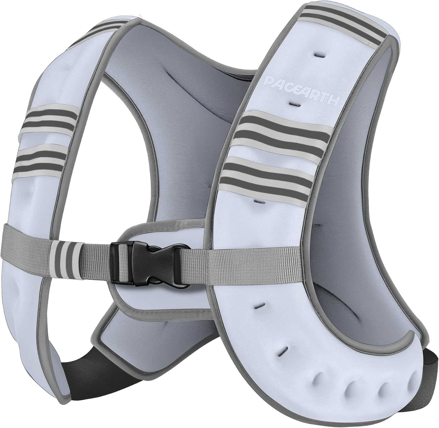 Pacearth Weighted Vest with Arm Strap Phone Pouch and Reflective Stripe Concrete Gray - Image 2