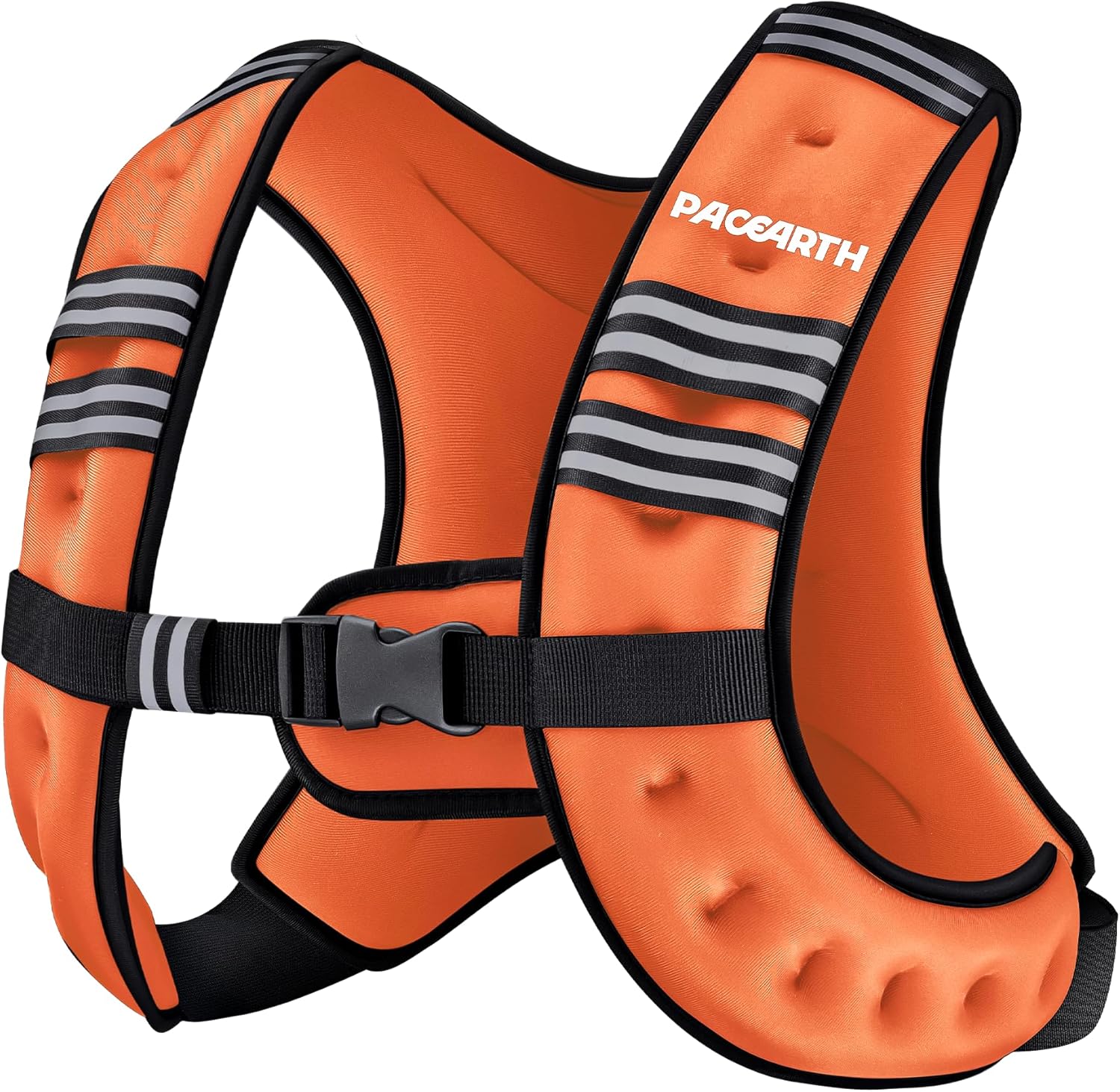 Pacearth Weighted Vest with Arm Strap Phone Pouch and Reflective Stripe Orange - Image 2