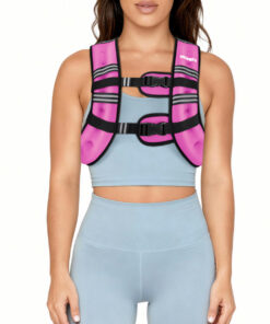 Pacearth Weighted Vest with Arm Strap Phone Pouch and  Reflective Stripe Pink