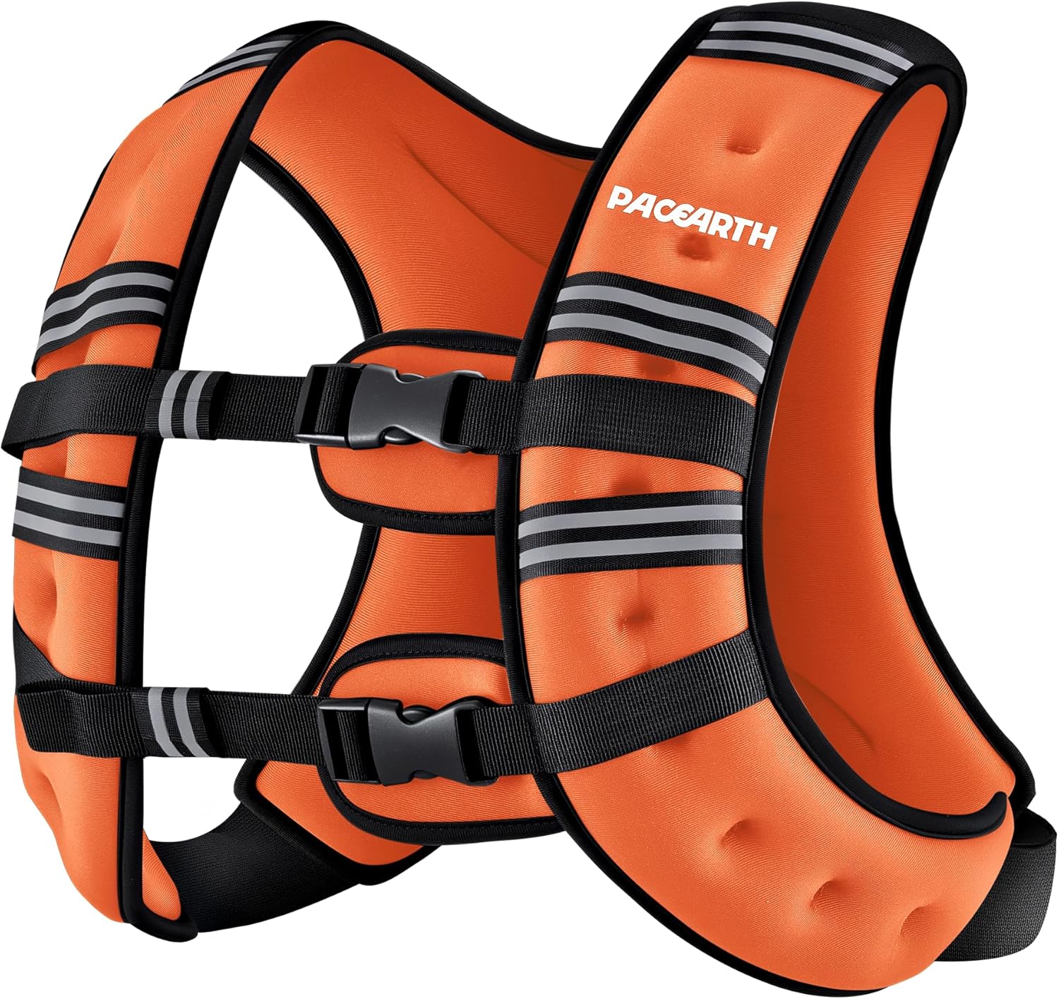 Pacearth Weighted Vest with Arm Strap Phone Pouch and Reflective Stripe Orange - Image 9
