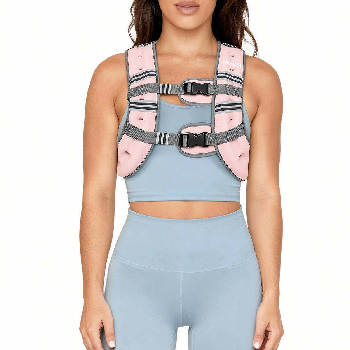 Pacearth Weighted Vest with Arm Strap Phone Pouch and Reflective Stripe Blossom Cherry