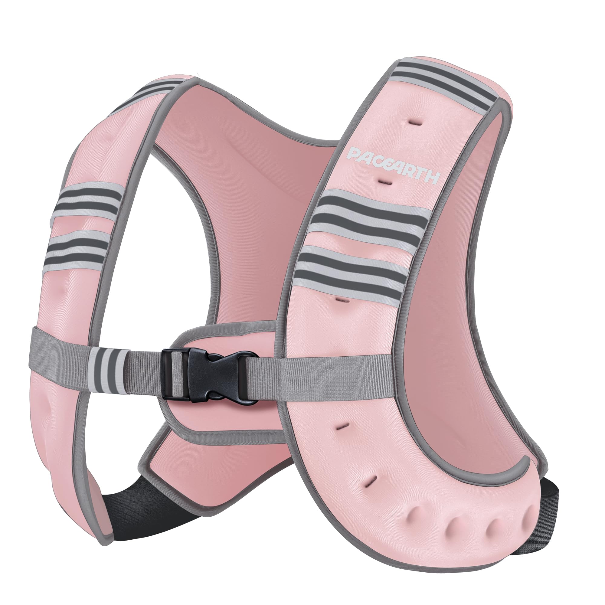 Pacearth Weighted Vest with Arm Strap Phone Pouch and Reflective Stripe Blossom Cherry - Image 2