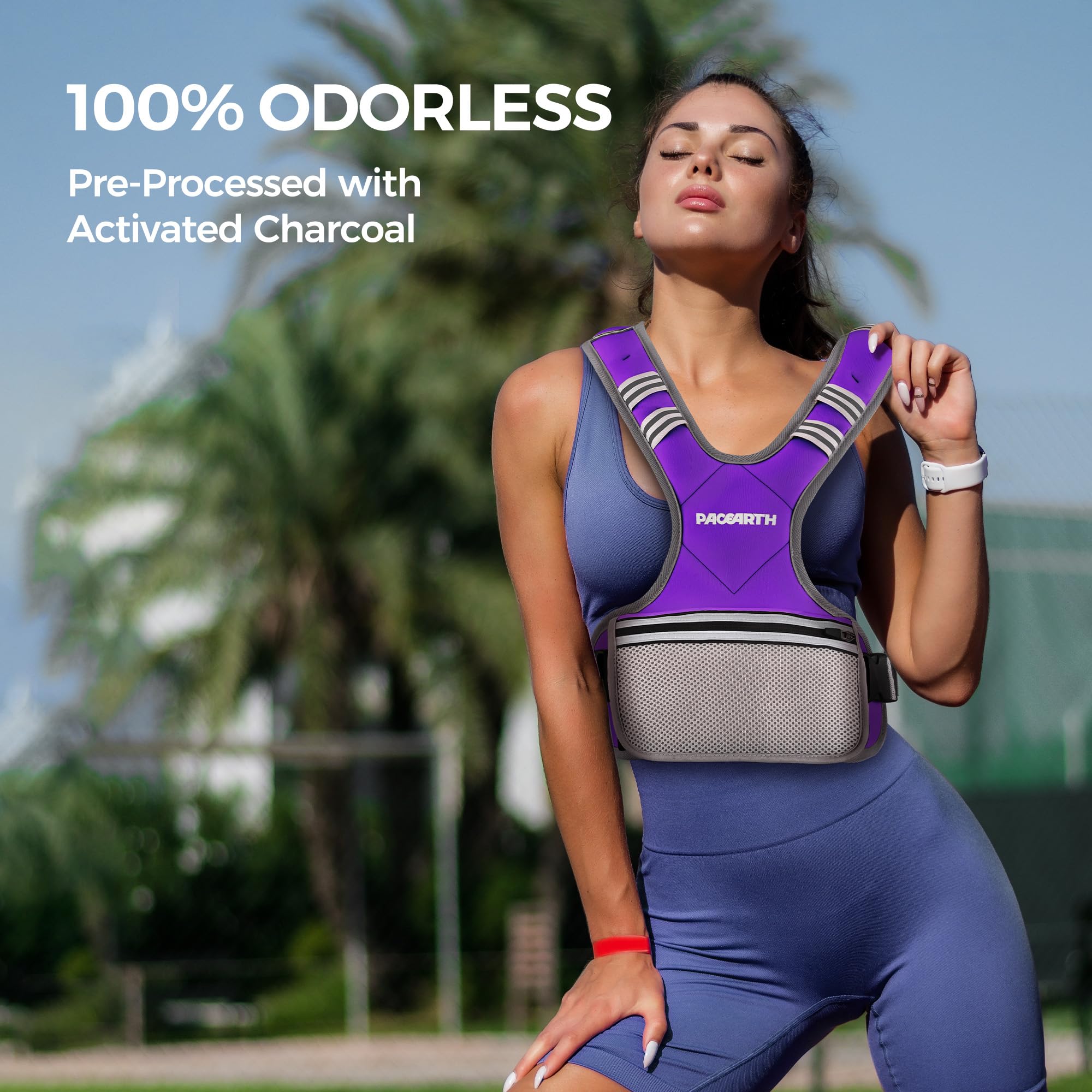 PACEARTH Adjustable Weight Vest 4-10lbs / 11-20lbs Purple - Image 7